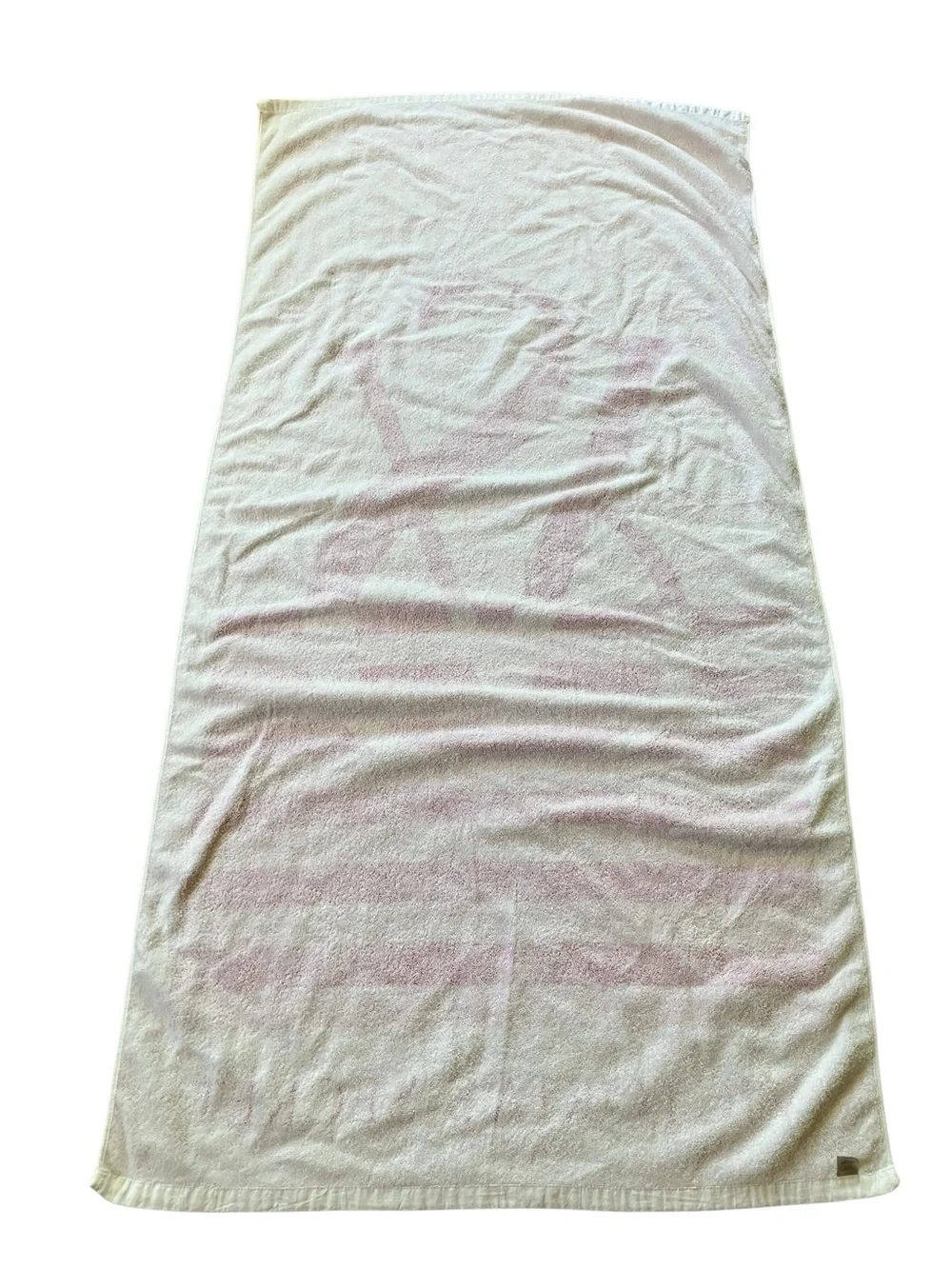Victoria's Secret Beach Towel VS Logo Pink White Striped 100% Cotton